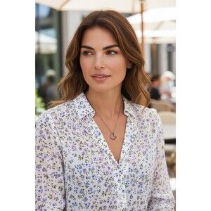 Rainbow Titanium Floating Heart Necklace, Hypoallergenic #7002